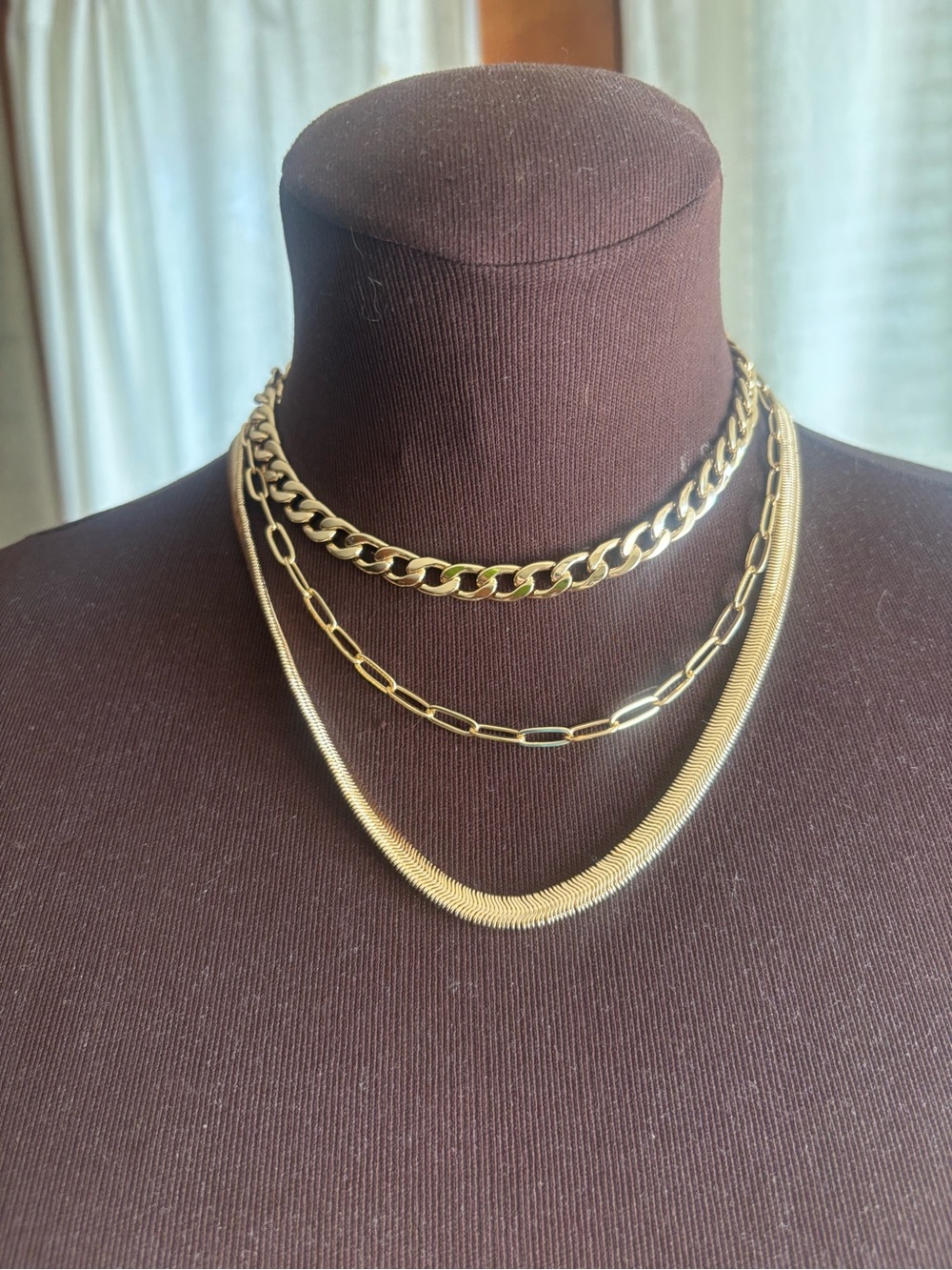 Layered Gold Tone Choker